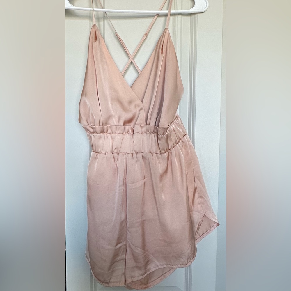 Satin Blush Pink Romper